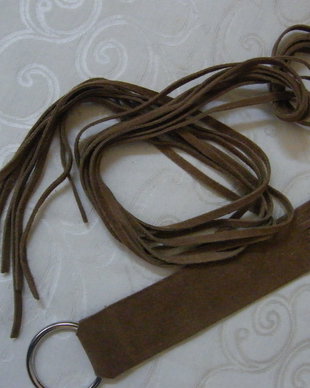Cordon piele intoarsa  bej