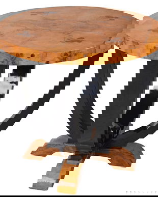 Masuta Art Deco din lemn masiv furniruit cu model