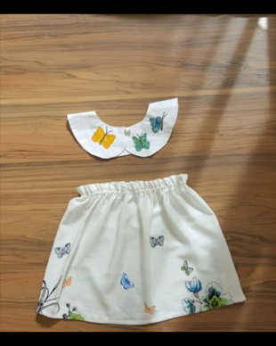 Set guler pictat si fustita asortata