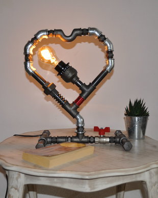 lampa inima steampunkdesigncj, lampa steampunk, corp de iluminat