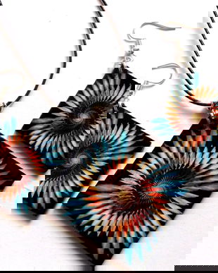 set bijuterii lemn cu mandala 40874