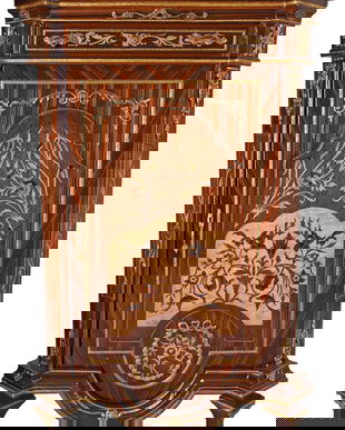 Bufet baroc din lemn masiv furniruit cu blat din marmura