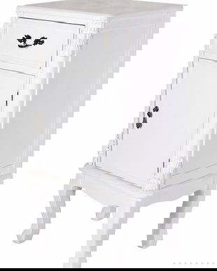 Noptiera din lemn masiv alb