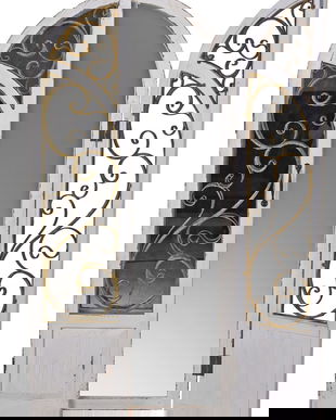 Oglinda fereastra mare din lemn masiv alb antichizat