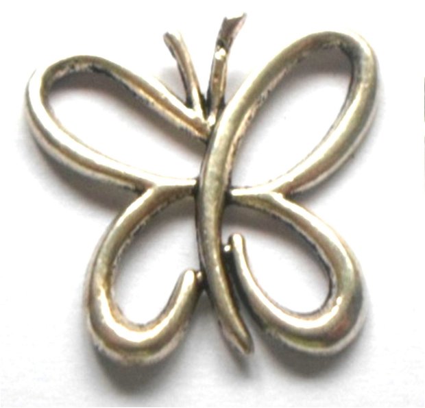 Link metalic fluture cu antene rama argintiu