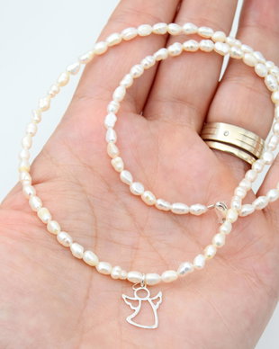 Lantisor / Choker / Perle de cultura / Ingeras / Argint 925