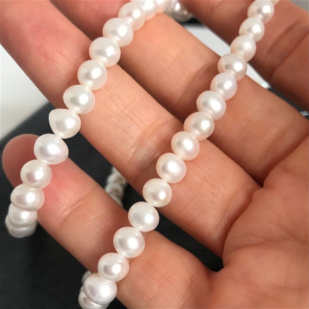 Perle de cultura alb 5.5 -6 mm AA+ / 1 sirag