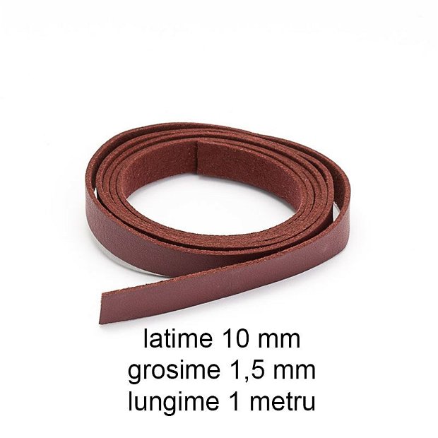 Snur faux Suede cu o fata lucioasa, 10 x 1,4 mm, 1 metru, FS-10