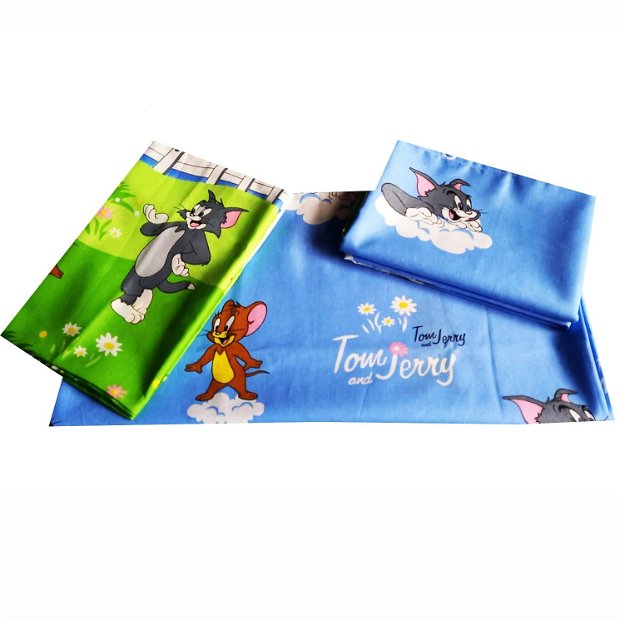 Lenjerie pat, 3 piese MCF, Tom si Jerry, multicolor 90x200 cm