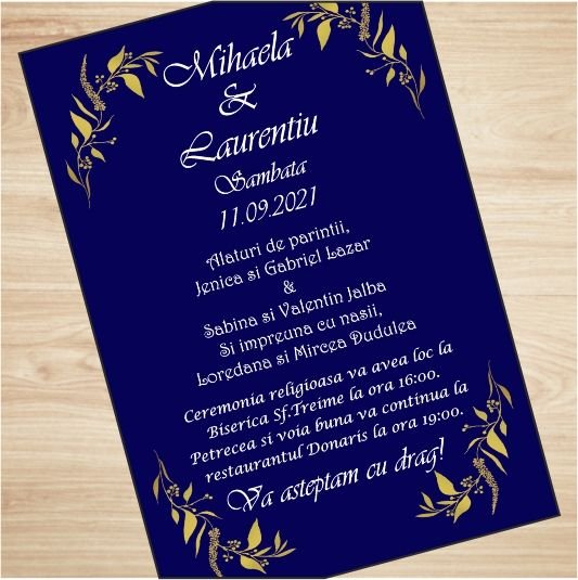 Invitatie Nunta IC4, 16x11 cm