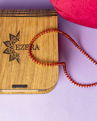 Colier Choker Din Pietre Semipretioase Carneol (Eng.Carnelian), Kamia Cu Inchizatoare Din Cupru, Placat Cu Aur De 18K