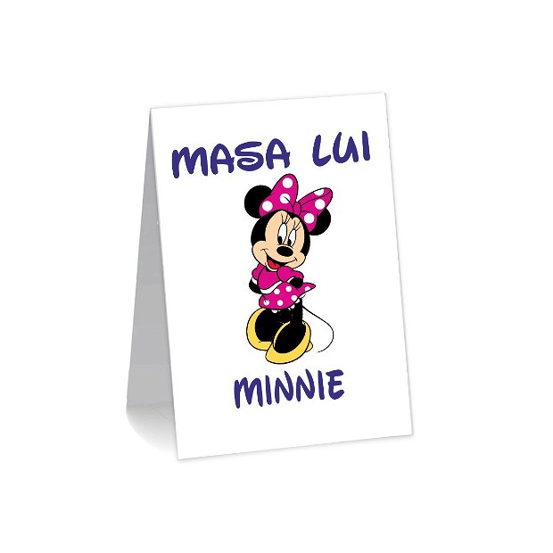 Numar de masa, Botez,  Minnie Mouse, Carton