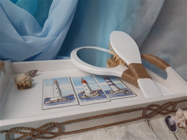 Set pentru gatit mireasa(tava si accesorii) - tema marina