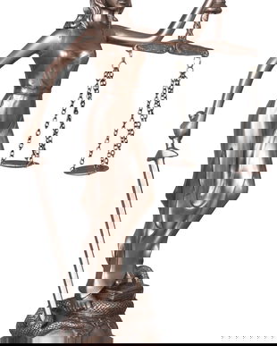 Justita - statueta din rasini cu un strat din bronz