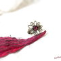Inel floare cu cristal bordo