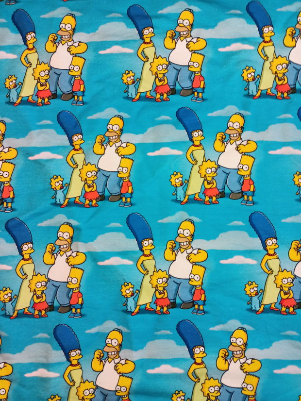 !imediat!Jerse buclat (french terry) - de la 56x90cm - elastic, Familia Simpson, cod B3