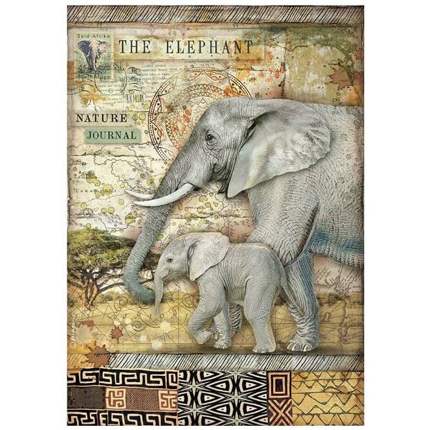 Hartie orez A4- Savana, elefanti- 41608