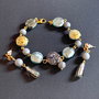 BRATARA ȘI CERCEI~GOLDEN GREY~agate druzy,murano,zirconia,accesorii aurii