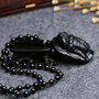 Colier Cu Pandantiv Buddha Din Obsidian Natural