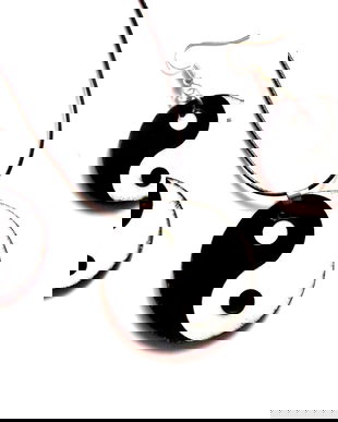 set bijuterii lemn cu Yin Yang 40850