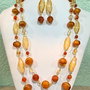SET~AMBER & HONEY~agate,murano,citrin,accesorii aurii HQP