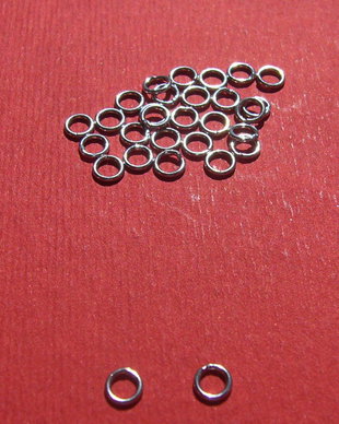 (10 bucati) Zale mici din argint .925 rodiat, inchise (sudate) (ZS1) din diametru aprox 4 mm, grosime aprox 0.7 mm