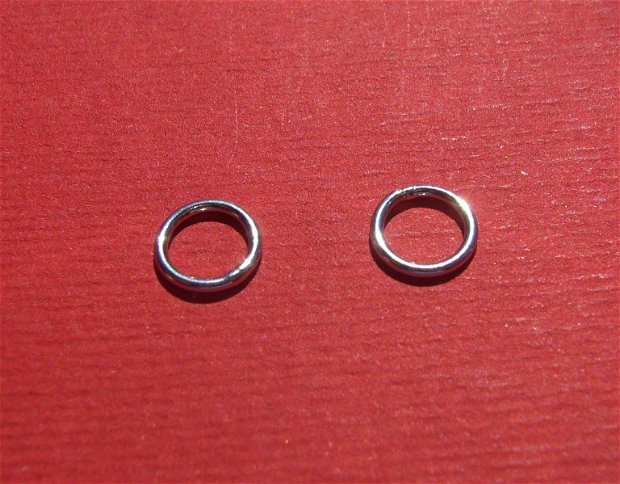 (10 bucati) Zale mari din argint .925 rodiat, inchise (sudate) (ZS4) din diametru aprox 7 mm, grosime aprox 1 mm