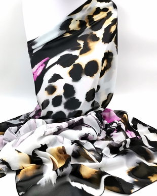 Eșarfa ANIMAL PRINT cu LALELE MOV