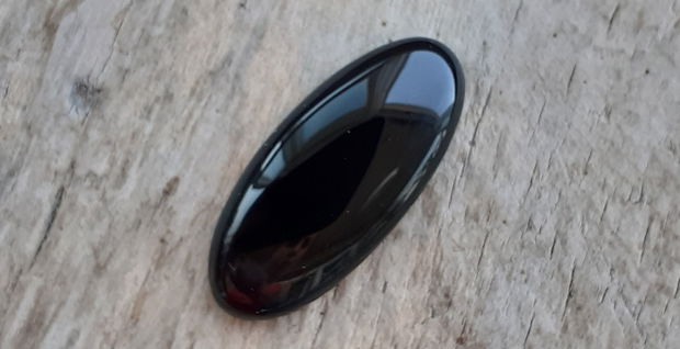 Cabochon onix negru, 40x18 mm