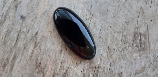 Cabochon onix negru, 40x18 mm