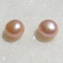 (2 bucati) Perle roz somon de cultura semi-gaurite aprox 6.5x5 mm