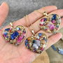 Colier Multicolor Cu Pandantiv Inima, Madee, Cu Pietre Semipretioase Druzy Aplicate, Placat Cu Aur De 18K