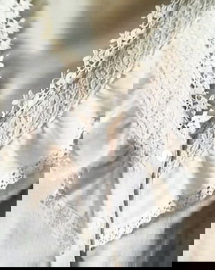 bluza de in cu dantela stil bavarez , L