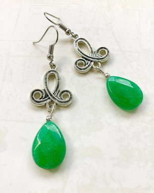 Cercei Boho Jad verde