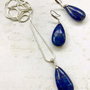 Set lapis lazuli & alama argintata