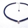 Rezervat D.C. - Colier argint, perle de cultura albastre si cristal swarovski
