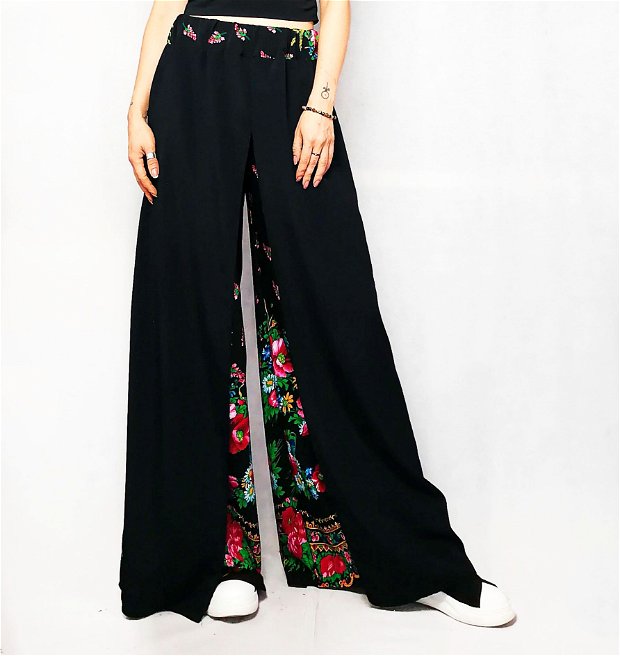 Pantaloni Black Floral