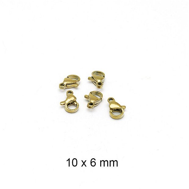 Inchizatoare inox auriu, 10 x 6 mm, IS-04