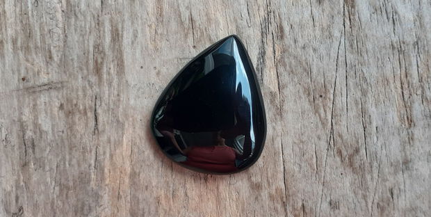 Cabochon onix negru, 32x26 mm