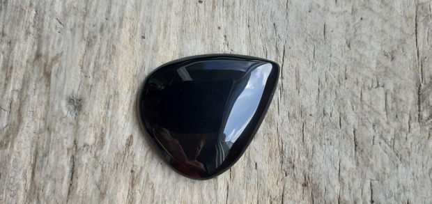 Cabochon onix negru, 32x26 mm