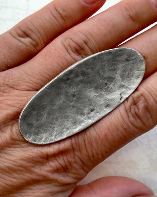 Inel medieval zamac argintat