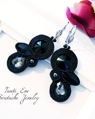 Cercei negri soutache