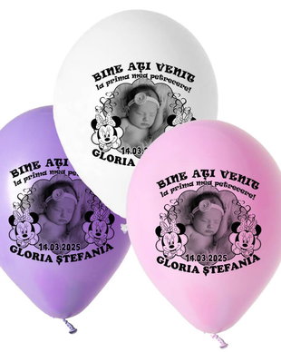 Baloane botez tematica Minnie Mouse