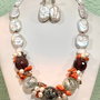 SET ~WHITE ELEGANCE~ perle baroc,perle cultura,agate fatetate,murano,coral,cuarț fumuriu,accesorii argintate