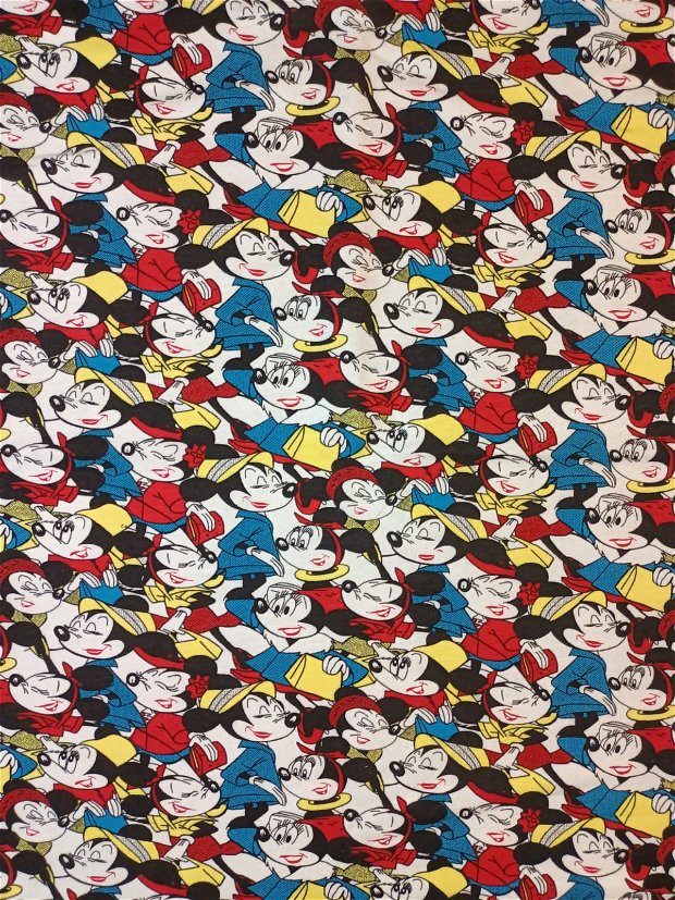 !imediat!Jerse buclat (french terry) - de la 50x185cm - elastic, Mickey, Minnie Mouse, cod B2