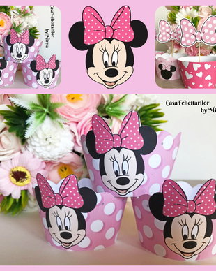 Invelitori briose Minnie mouse roz