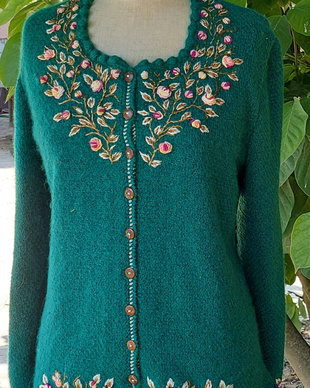 Jacheta Cecilia verde pastel mov