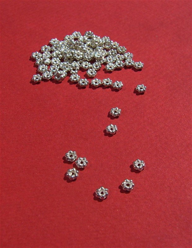 (10 bucati) Distantier din metal finisaj argintiu deschis aprox 3.5x1.5 mm