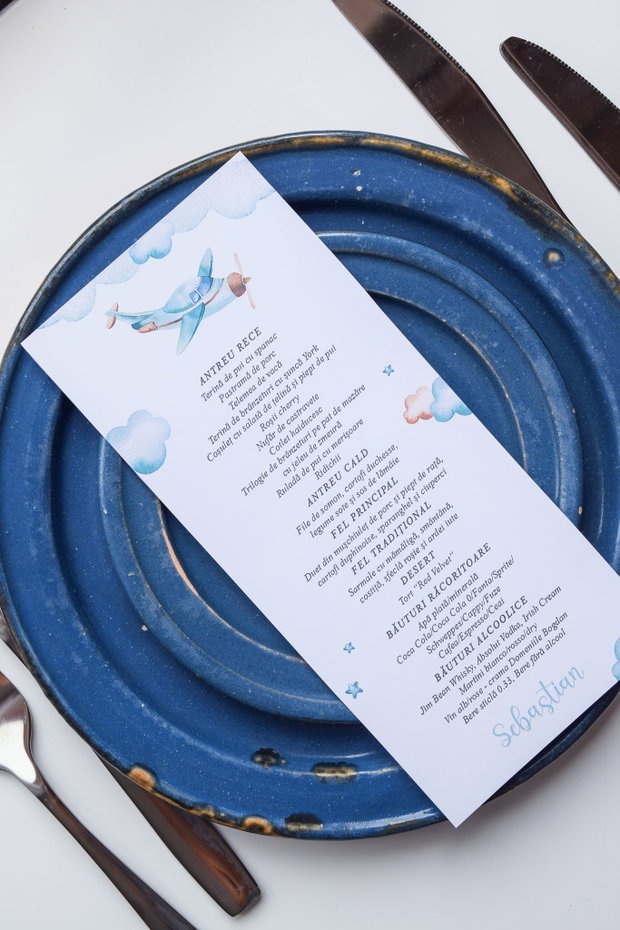 Meniu individual botez- Blue