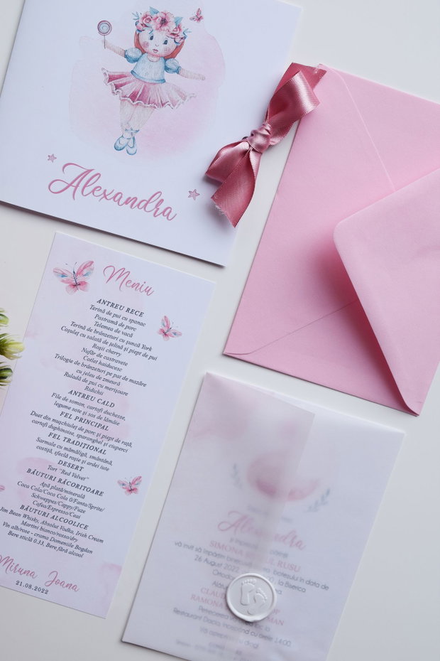 Meniu individual botez - Pink
